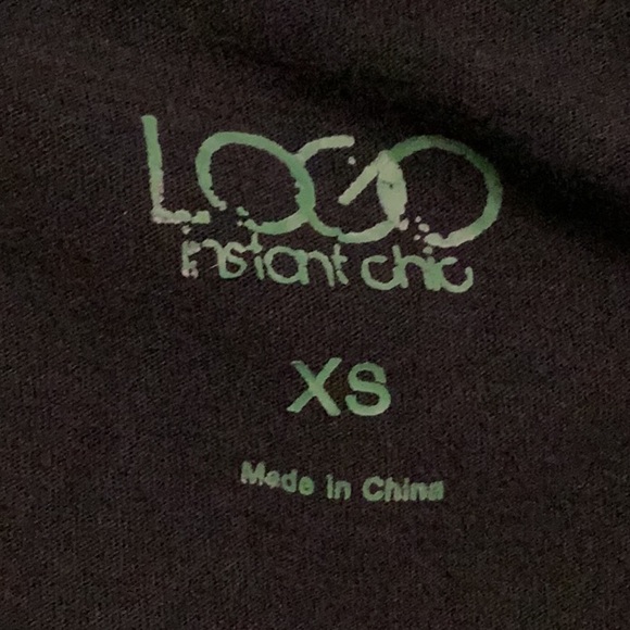 LOGO Lori Goldstein Asymmetrical Hem Top with Chiffon Trim Size XS Black - Picture 6 of 7